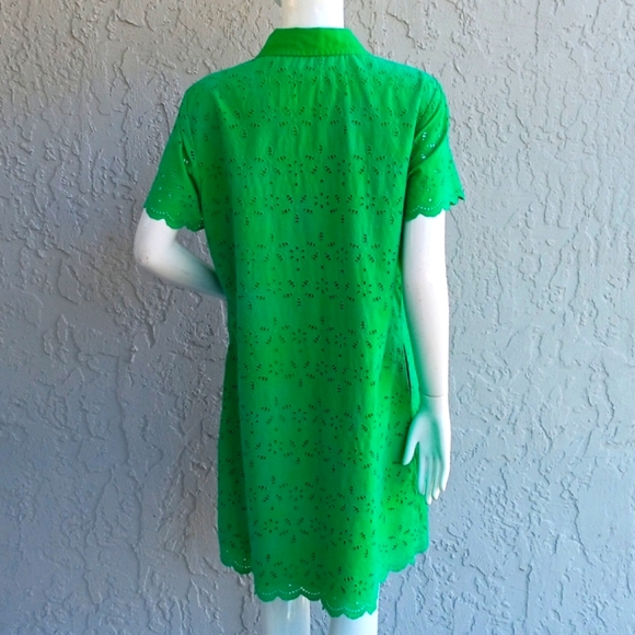 CROWN & IVORY LADIES PURE COTTON GREEN FLORAL DRESS (MIDI) - Picture 15 of 17